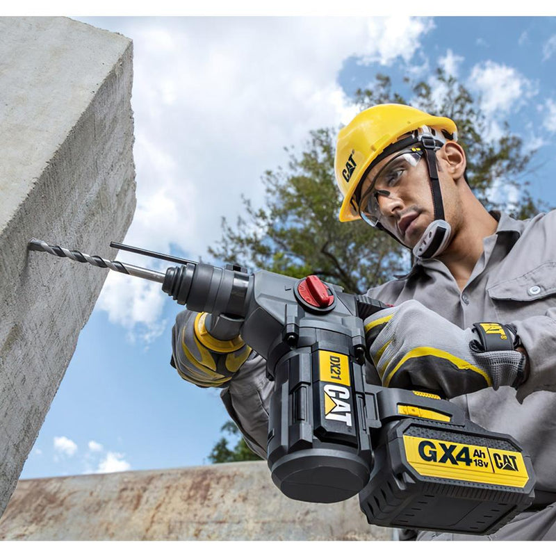 CAT DX21 18Volt 4.0Ah 2.2J Li-ion İkili Batareya Doldurulan Fırçasız Peşəkar SDS-Plus Pnevmatik Çəkic/Qazma 