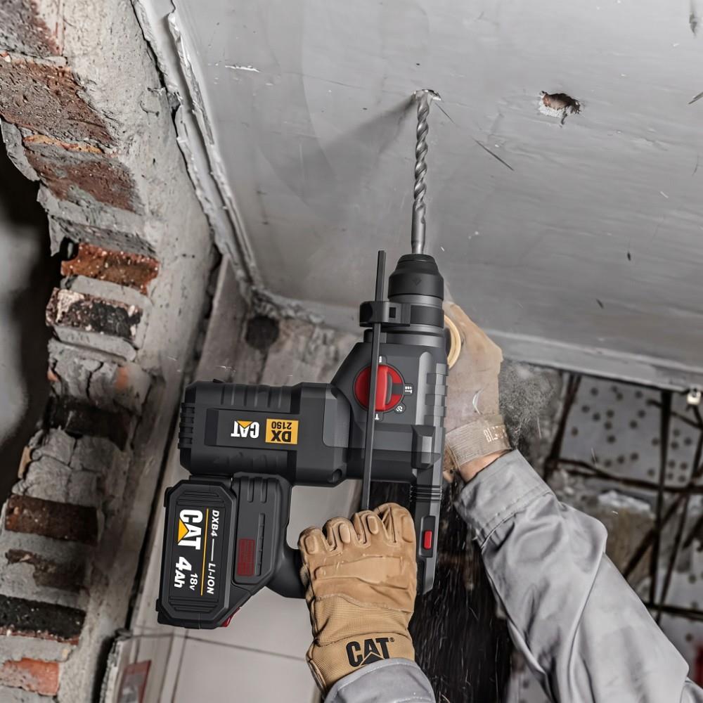 CAT DX2150 18Volt/4.0Ah 2.8J Li-ion Çift Akülü Kömürsüz Profesyonel SDS-Plus Kırıcı/Delici - görsel 5
