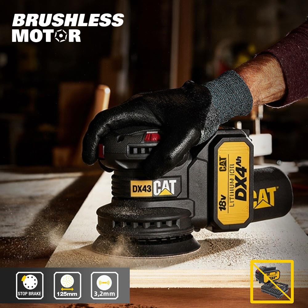 CAT DX43B 18Volt 125mm Kömürsüz Devir Ayarlı Profesyonel Eksantrik Zımpara (Akü Dahil Değildir) - görsel 4