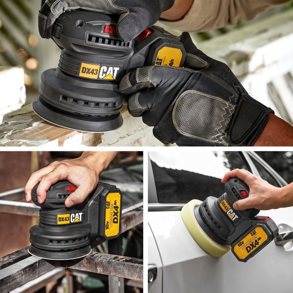 CAT DX43B 18Volt 125mm Kömürsüz Devir Ayarlı Profesyonel Eksantrik Zımpara (Akü Dahil Değildir) - görsel 5
