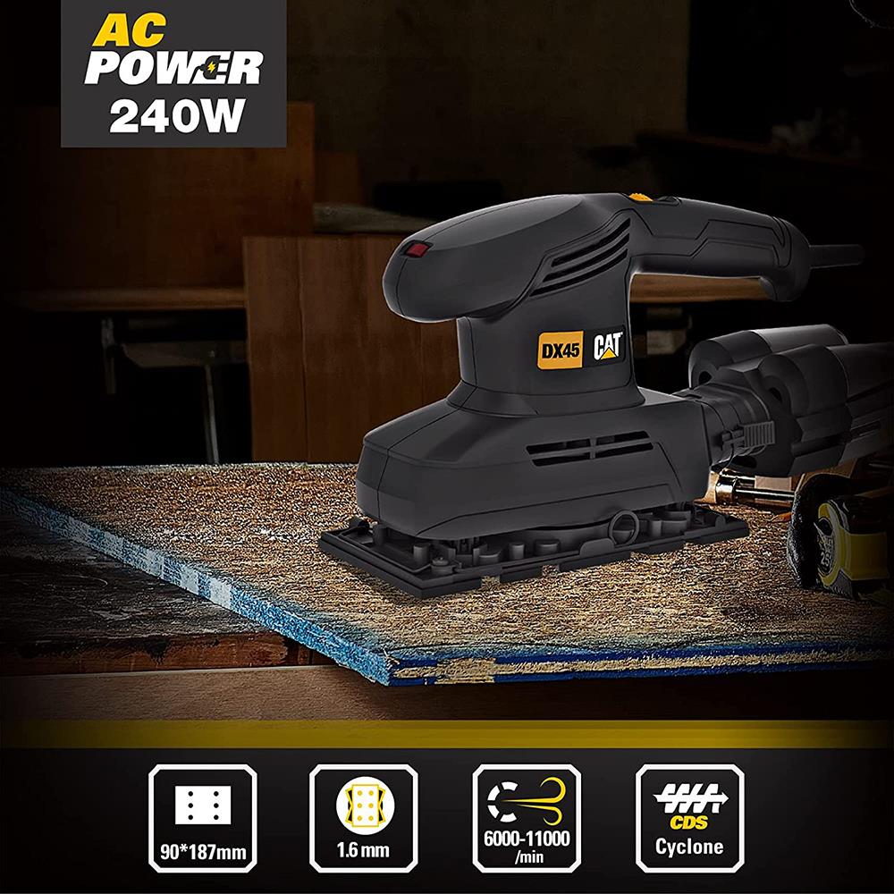 CAT DX45 240Watt Profesyonel Devir Ayarlı Titreşimli Zımpara - Onivias