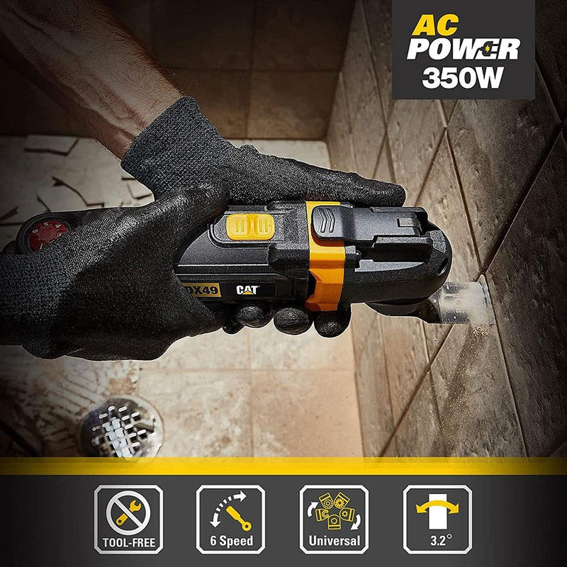 CAT DX49.1 350W Professional Çox Məqsədli Sürətlə Tənzimlənən Kəsmə, Qırma və Zımpara + 14 Aksesuar