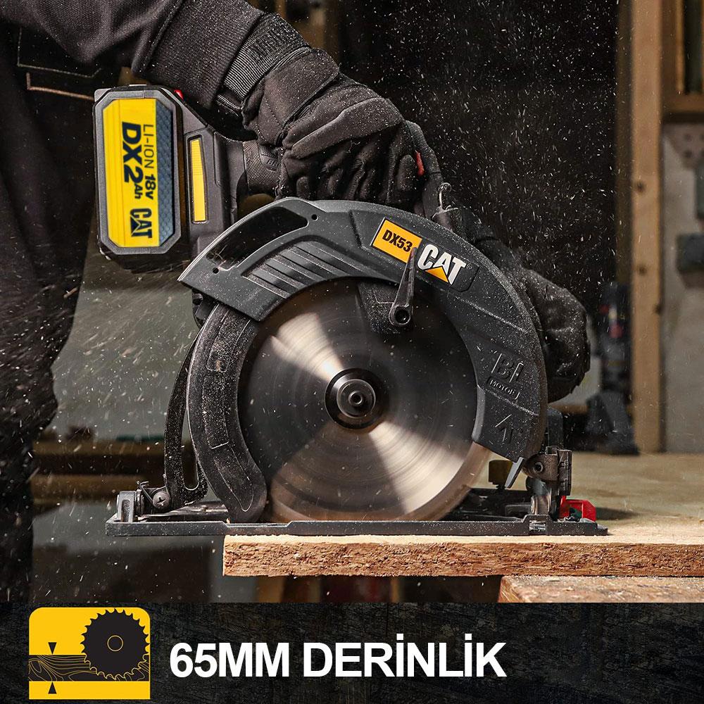 CAT DX53BC 18Volt 2.0Ah Li - ion 185mm Tek Akülü Kömürsüz Profesyonel Daire Testere - Onivias
