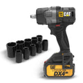 CAT DX7020.1 18Volt 4.0 Ah Çift Akülü Kömürsüz 700/880Nm Profesyonel Şarjlı Somun Sıkma + 10 Adet Lokma Ucu - Onivias