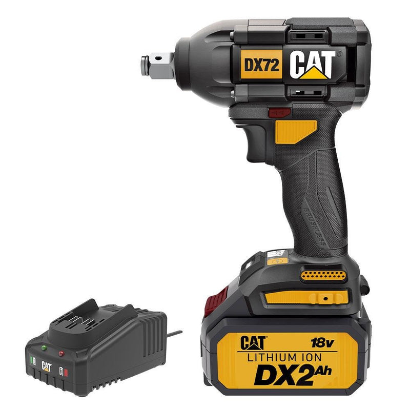 CAT DX72BC 18Volt/2.0Ah Li-ion Tək Batareya Təkrar doldurulan 350Nm Fırçasız Peşəkar Zərbə Açarı