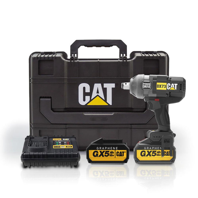 CAT DX73G 18Volt 5.0 Ah. GRAPHENE İkili Batareya 1700/2100Nm Fırçasız Professional Simsiz Zərbə Açarı