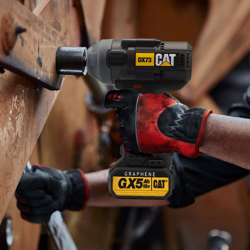 CAT DX73G 18Volt 5.0 Ah. GRAPHENE İkili Batareya 1700/2100Nm Fırçasız Professional Simsiz Zərbə Açarı