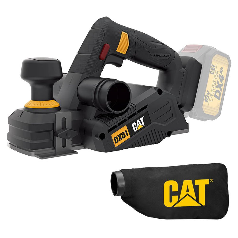 CAT DX81B 18Volt 82mm İkiqat Bıçaqlı Fırçasız Professional Planer (Batareya Daxil deyil) 