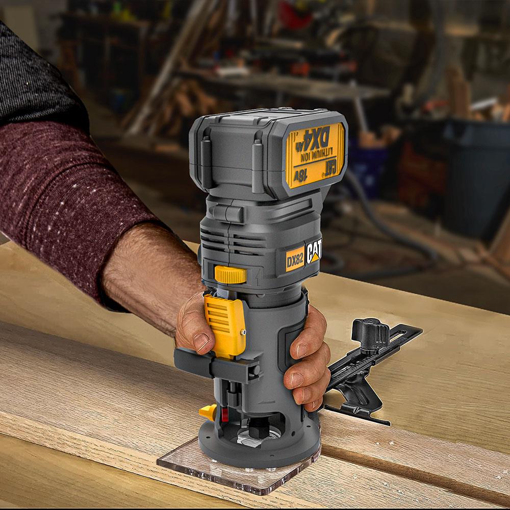 CAT DX82B 18Volt Şarjlı Kömürsüz 6mm Devir Ayarlı Profesyonel Avuç İçi El Frezesi Formika Tıraşlama (Akü Dahil Değildir) - Onivias