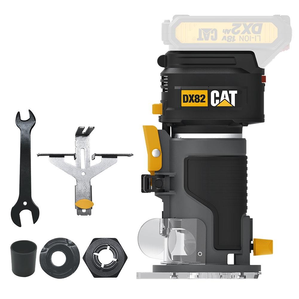 CAT DX82B 18Volt Şarjlı Kömürsüz 6mm Devir Ayarlı Profesyonel Avuç İçi El Frezesi Formika Tıraşlama (Akü Dahil Değildir) - Onivias
