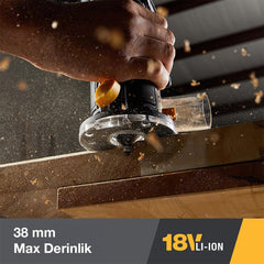 CAT DX82B 18Volt Şarjlı Kömürsüz 6mm Devir Ayarlı Profesyonel Avuç İçi El Frezesi Formika Tıraşlama (Akü Dahil Değildir) - Onivias