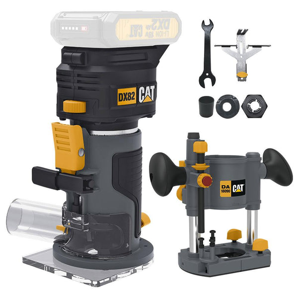 CAT DX82B.3 18Volt Şarjlı Kömürsüz 6mm Devir Ayarlı Profesyonel Avuç İçi El Frezesi Formika Tıraşlama (Akü Dahil Değildir) - Onivias