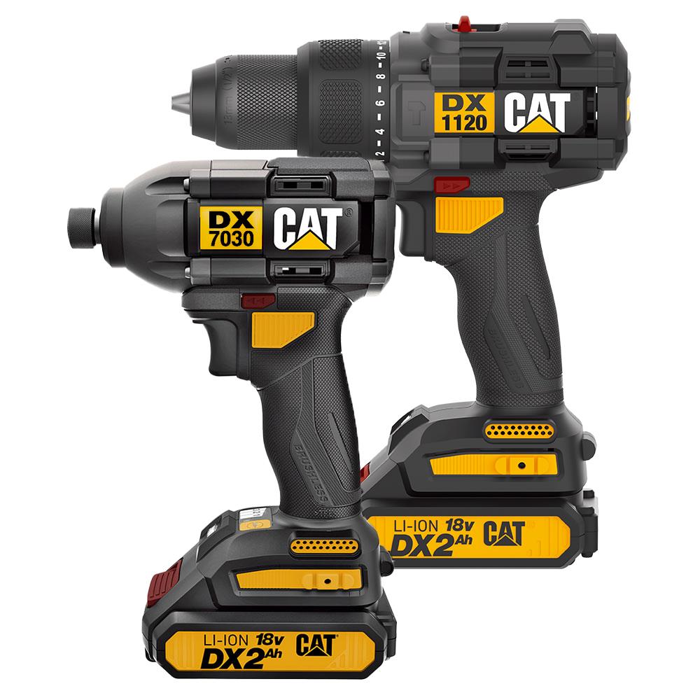 CAT DXK201 18Volt/2.0Ah Li - ion Çift Akülü Kömürsüz Profesyonel Şarjlı Darbeli Matkap + DX7030 + DA01903 Kombo Set - Onivias