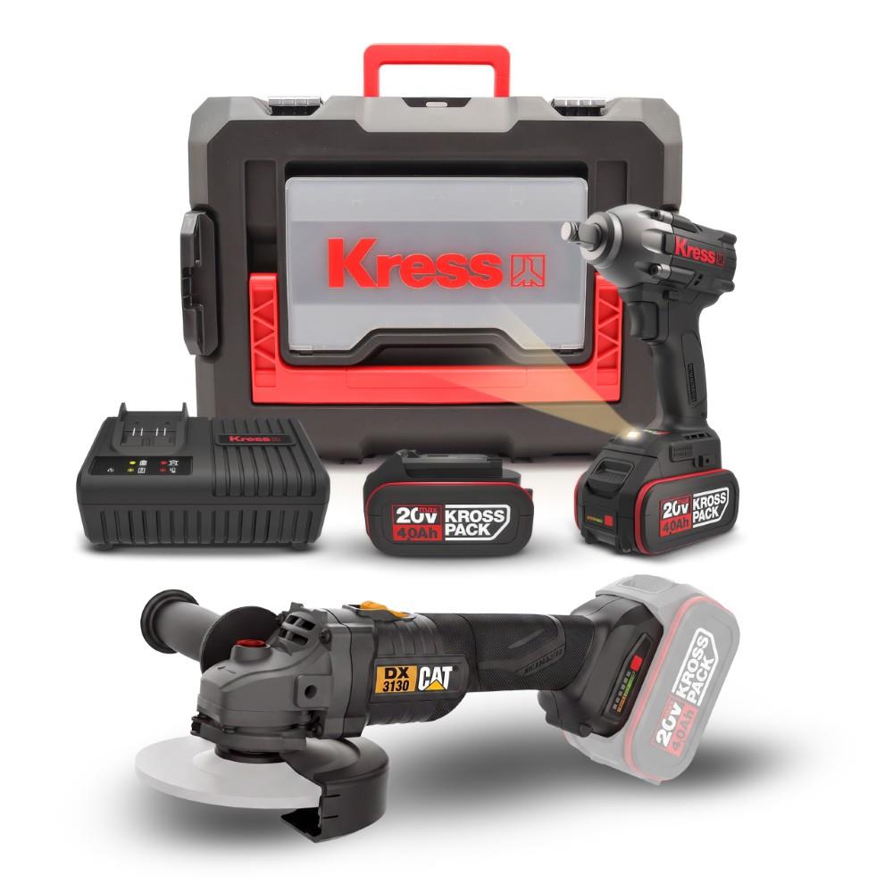 CAT DXKR1SET DX3130B + KUB30.2 18Volt 4.0Ah. Çift Akülü Şarjlı Kömürsüz Profesyonel Ortak Akülü Kombo Set
