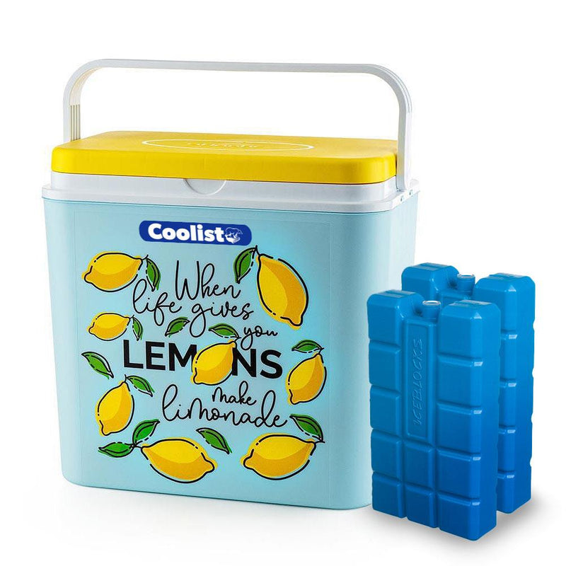 Coolist CLB30LM 30 litrlik limon naxışlı buz qabı + 3 ədəd 400 qr buz qabı