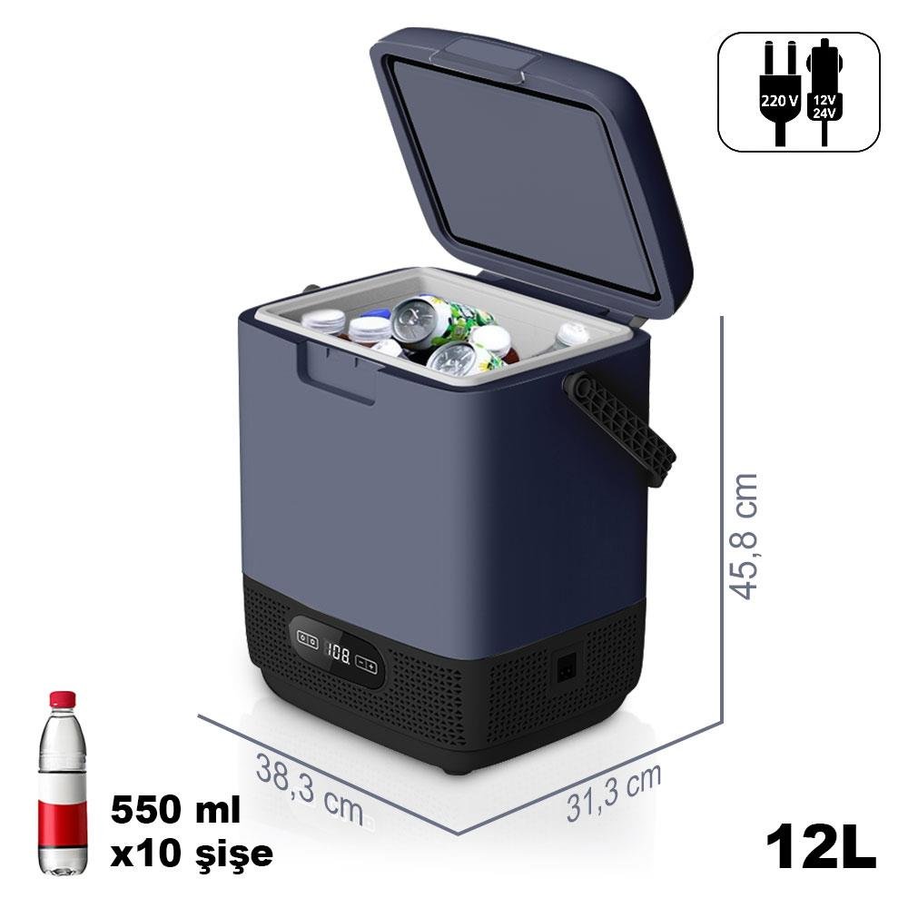 Coolist CLK12 12/24Volt/ 220Volt 12 Litre Taşınabilir Kompresörlü Oto Buzdolabı - Onivias