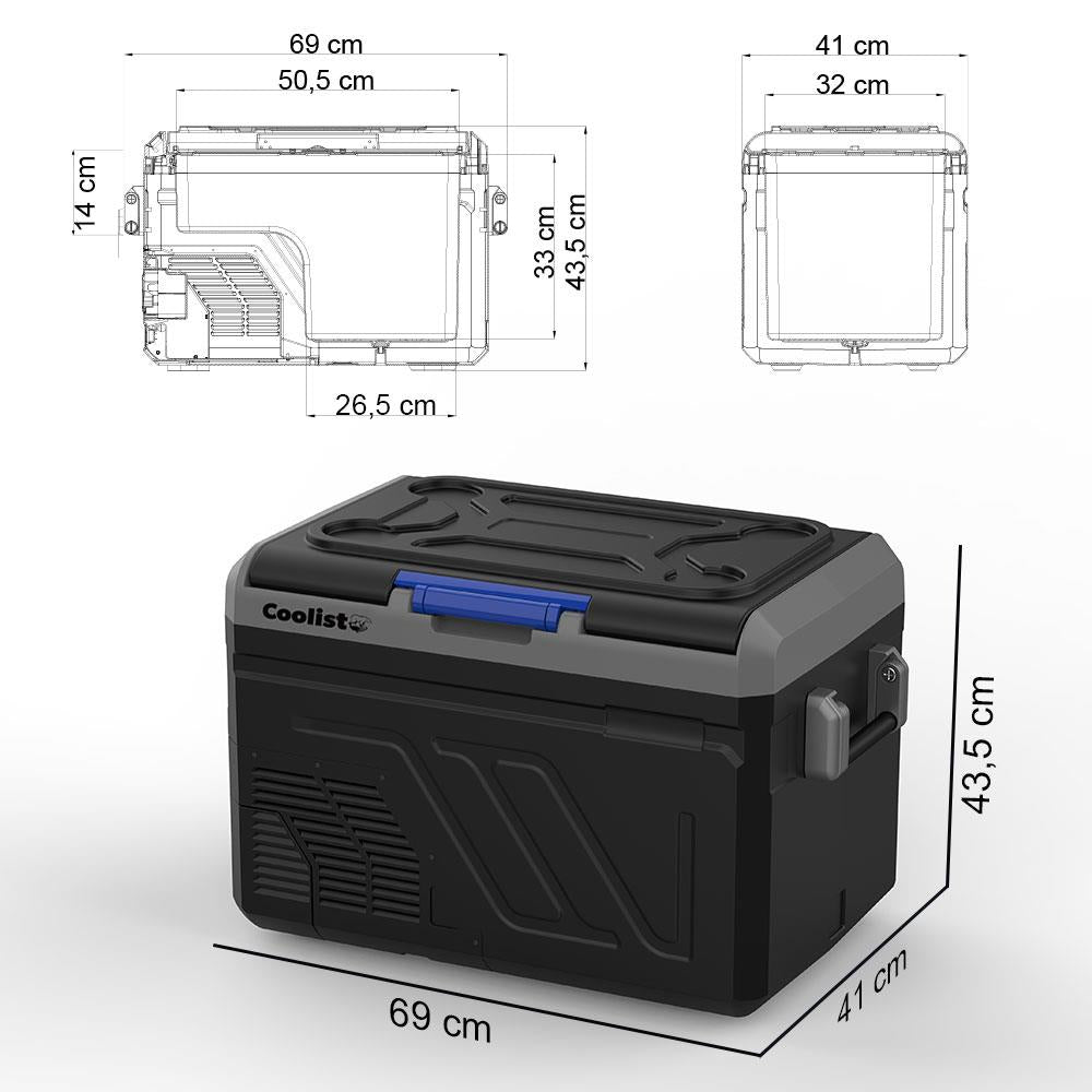 Coolist CLK40 12/24Volt/220Volt 40 Litre Kompresörlü Oto Buzdolabı/Dondurucu - Onivias