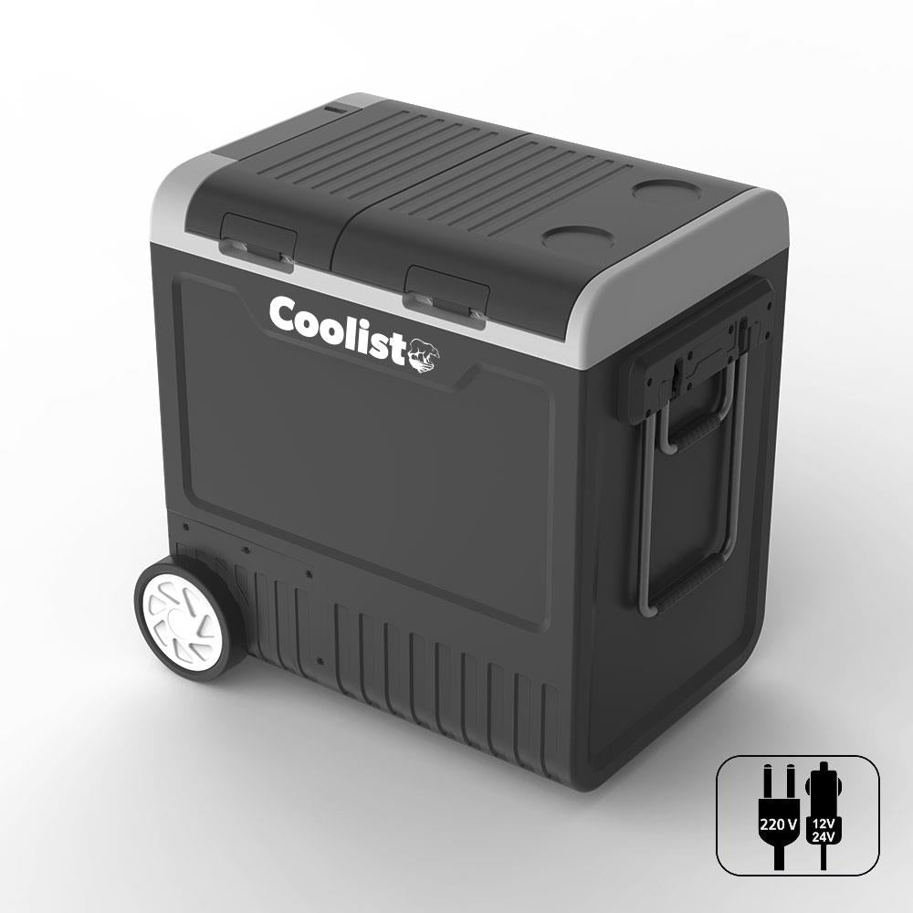 Coolist CLK65W 12/24Volt 220Volt 65 Litre Çift Bölmeli Tekerlekli Outdoor Kompresörlü Oto Buzdolabı/Dondurucu - Onivias