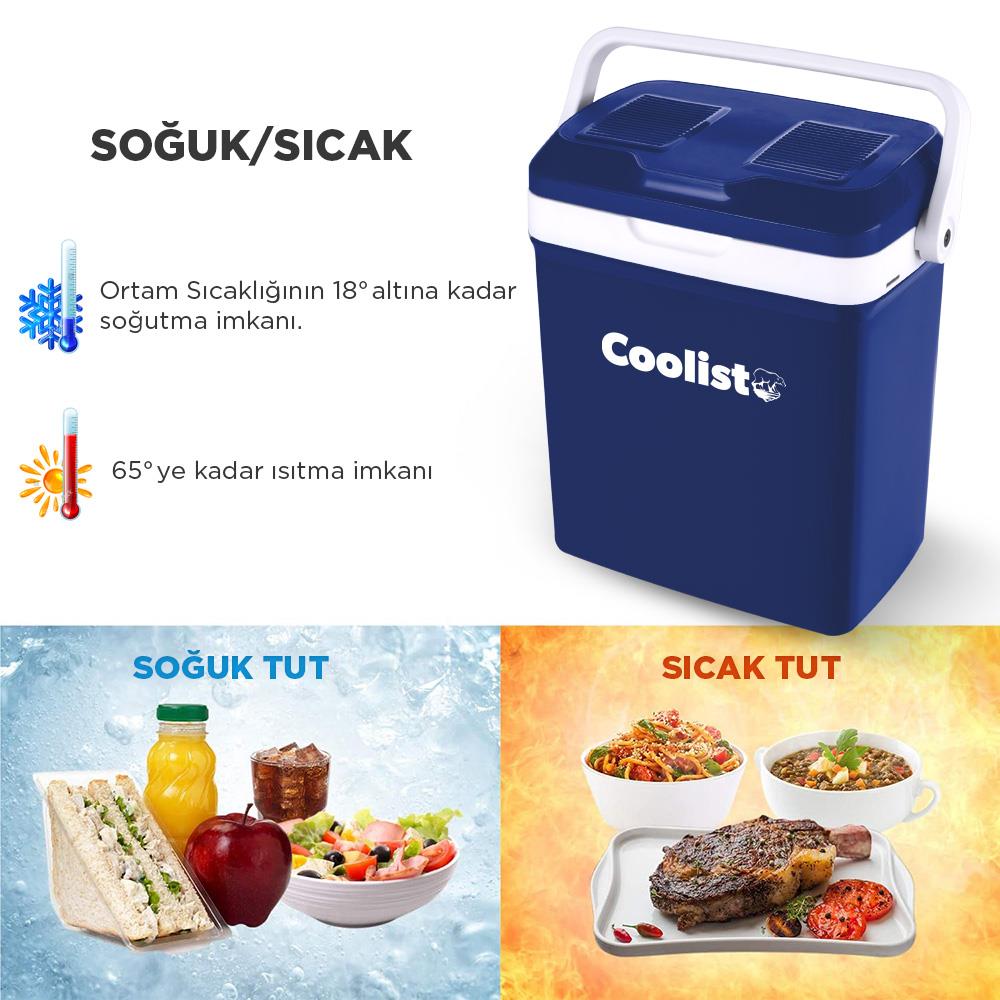 Coolist CLT18 12Volt/220Volt AC/DC 18 Litre Sıcak/Soğuk Oto Buzdolabı - Onivias