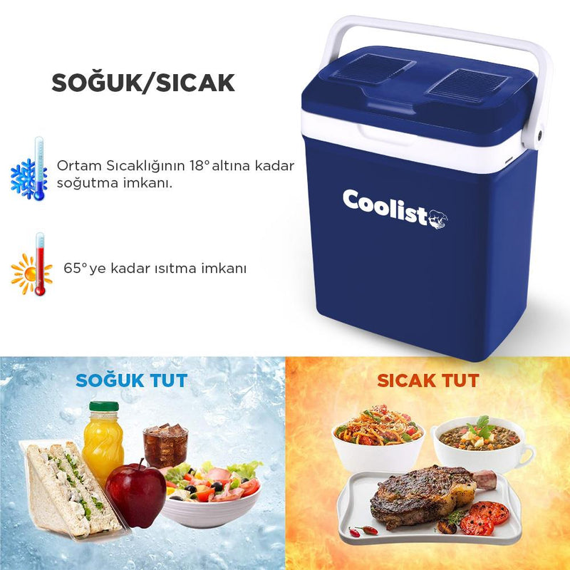 Coolist CLT18 12Volt/220Volt AC/DC 18 Litr İsti/Soyuq Avtomobil Soyuducu 