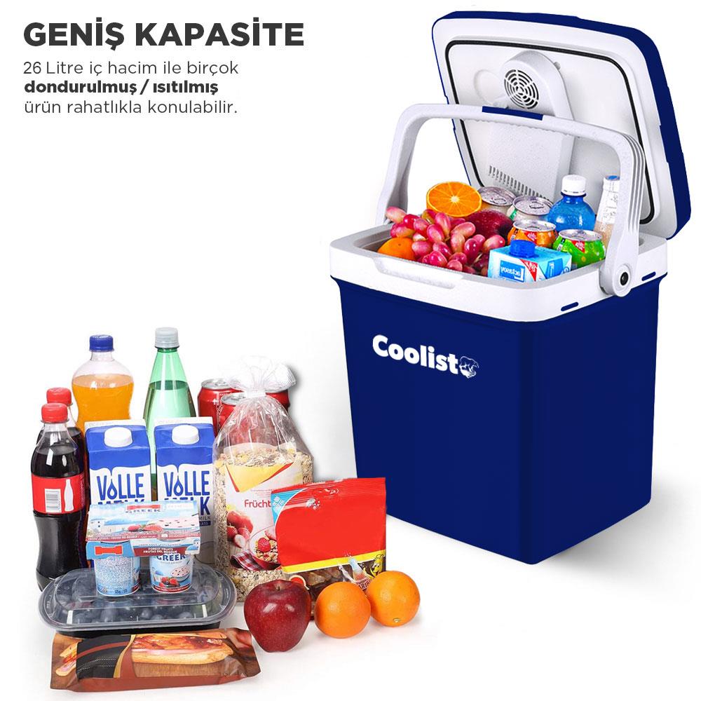 Coolist CLT26 12Volt/220Volt AC/DC 26 Litre Sıcak/Soğuk Oto Buzdolabı - Onivias