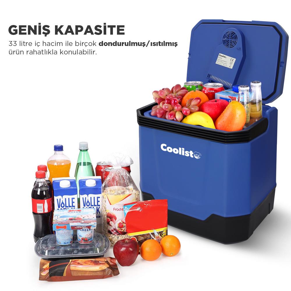 Coolist CLT33 12Volt/220Volt AC/DC 33 Litre Sıcak/Soğuk Oto Buzdolabı - Onivias