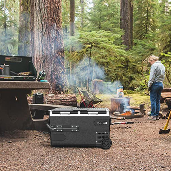 ICECO K95D 12/24Volt 95Lt Akülü/Kablolu/ Çift Bölmeli Kompresörlü Outdoor Oto Buzdolabı/Dondurucu (Akü Dahil Değildir) - Onivias