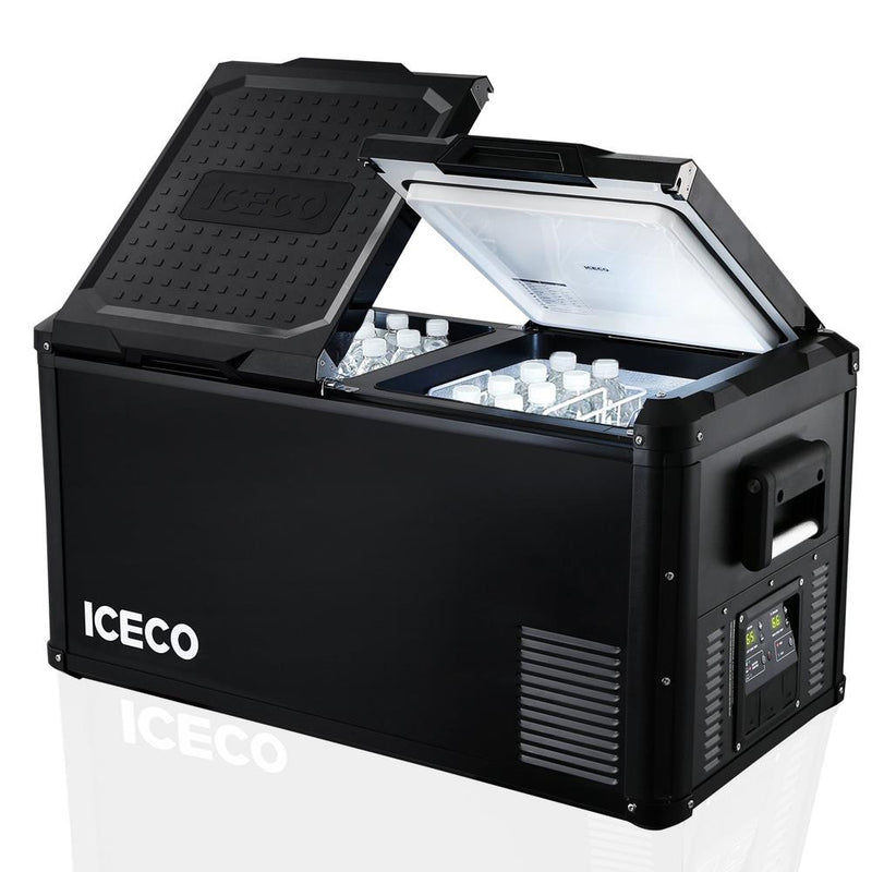 ICECO VL75PROD 12/24Volt 220Volt 75 Litr ikiqat bölməli açıq hava kompressoru avtomobil soyuducu/dondurucu