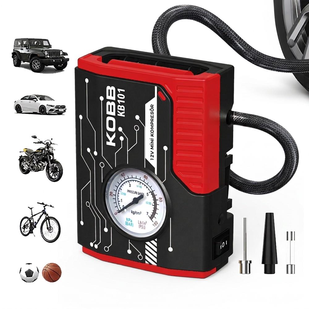KOBB KB101 12Volt 100 PSI Analog Göstergeli Lastik Şişirme Hava Pompası - görsel 2