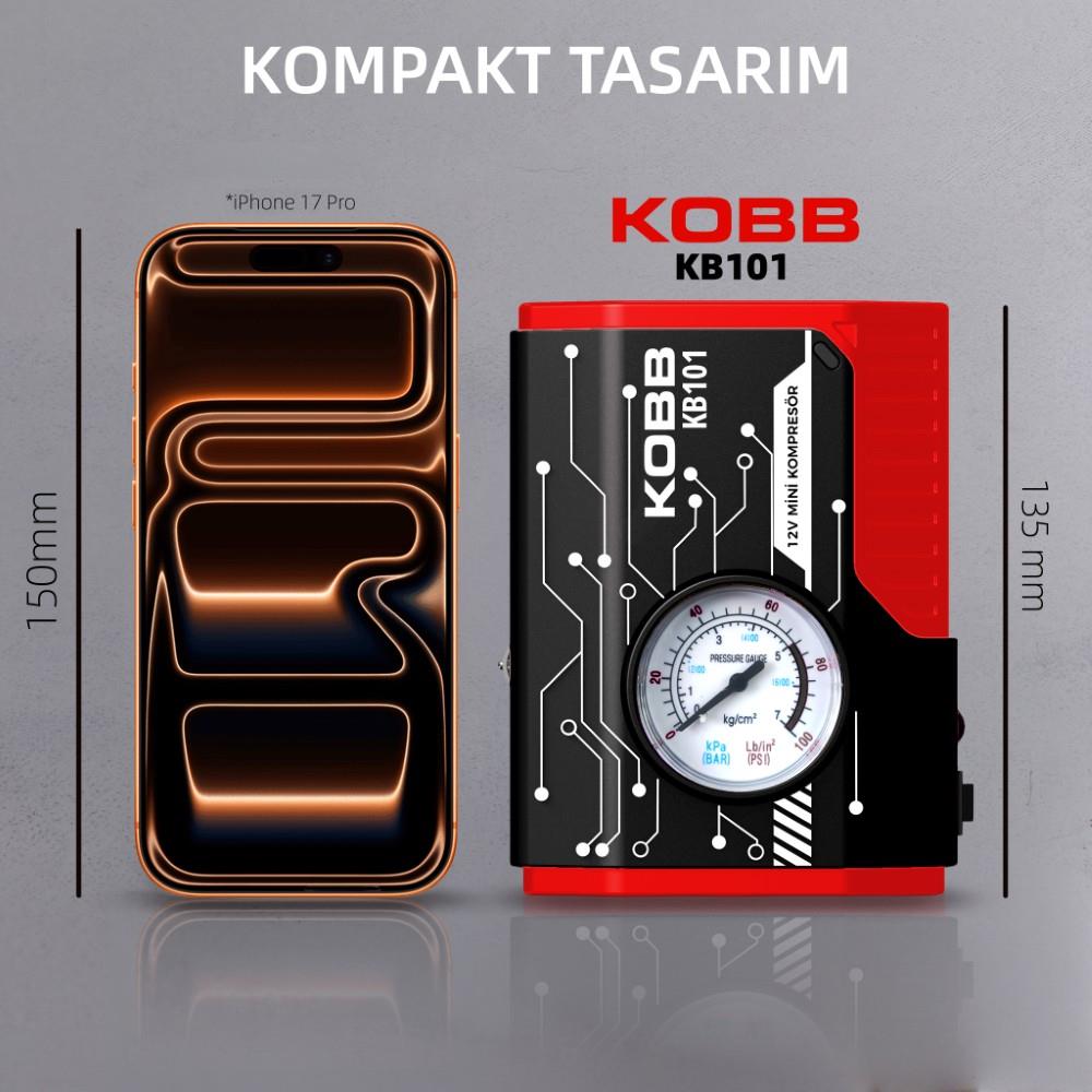 KOBB KB101 12Volt 100 PSI Analog Göstergeli Lastik Şişirme Hava Pompası - görsel 4