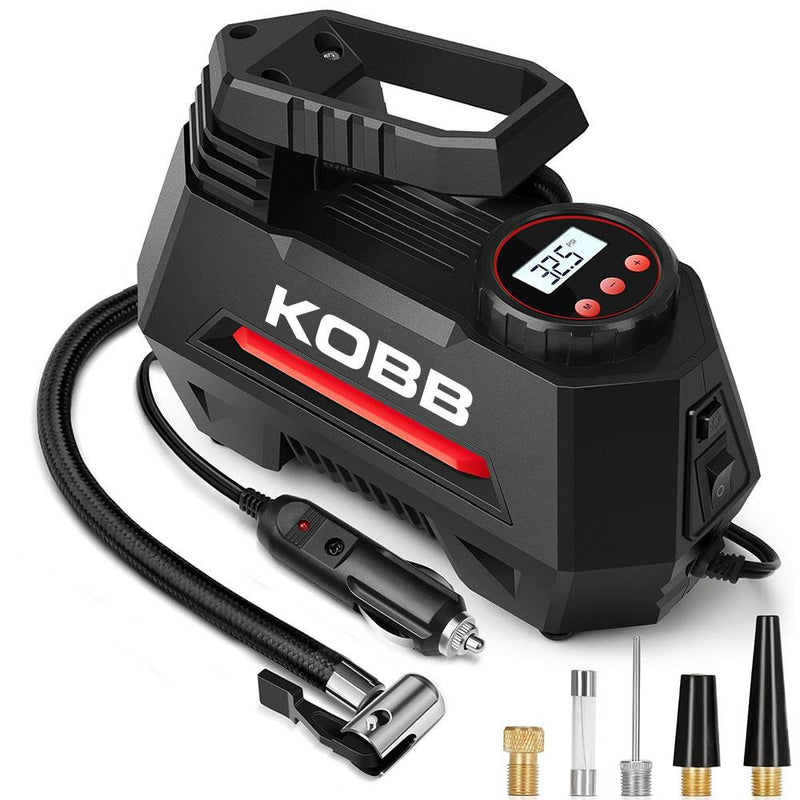 KOBB KB180 12Volt 150 PSI Tənzimlənən Rəqəmsal Təzyiq Ölçer Təkər Şişirmə Pompası 