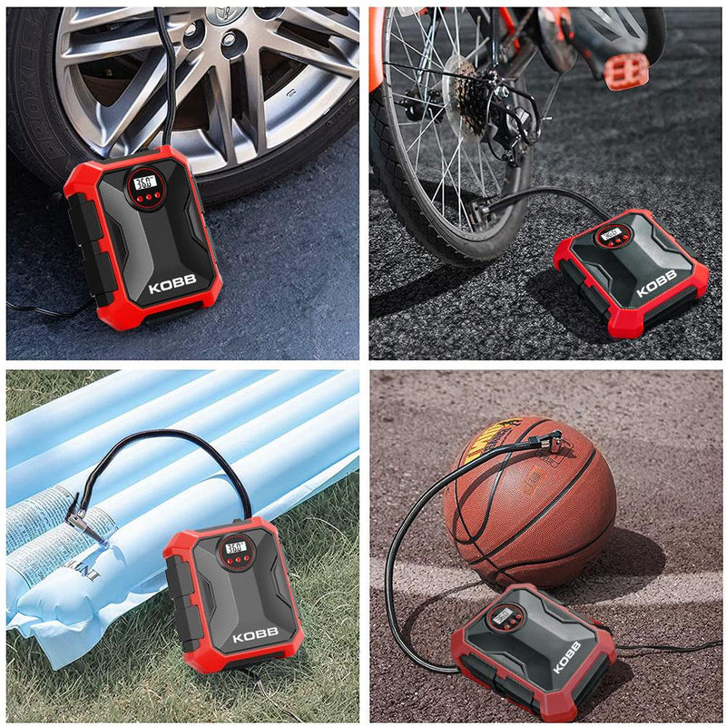 KOBB KB200 12Volt 150 PSI Tənzimlənən Rəqəmsal Təzyiq Ölçer Hava Təkər Şişirmə Pompası 