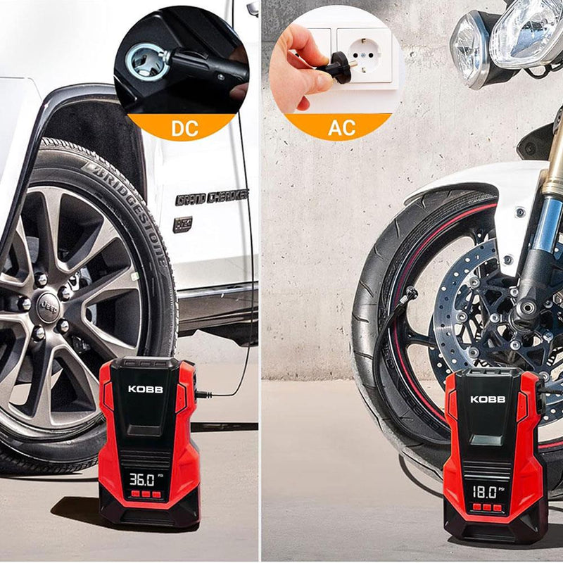 KOBB KB220 12Volt/220Volt 150 PSI Rəqəmsal Təzyiq Ölçer Təkər Şişirmə Pompası