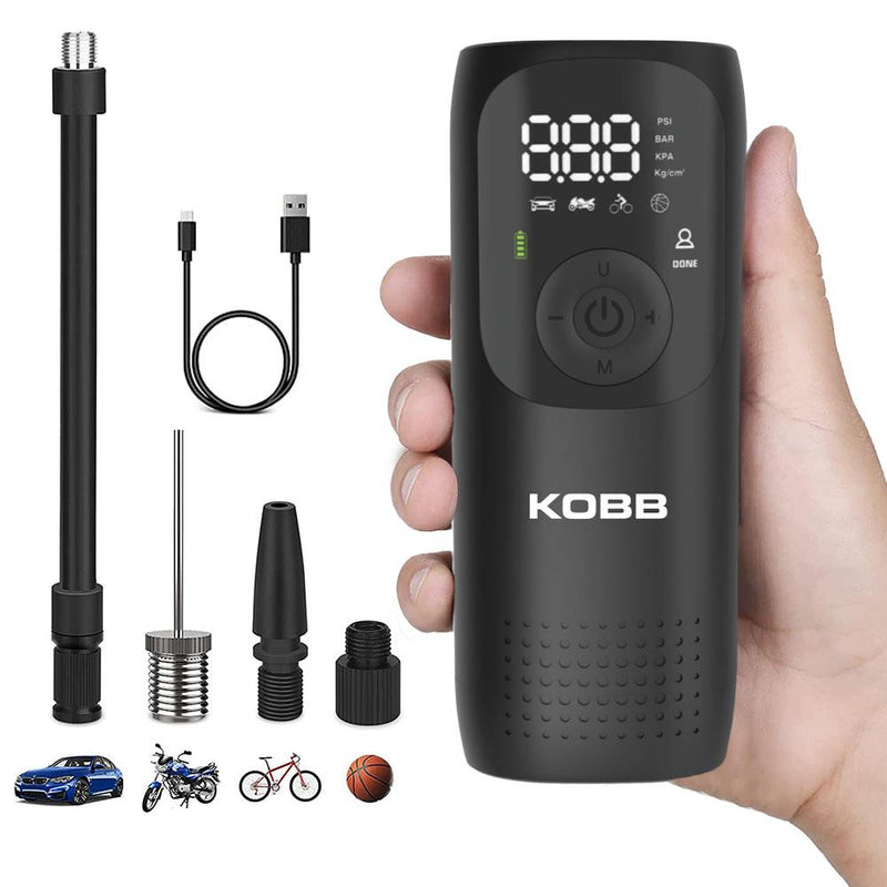 KOBB KB411 Təkrar doldurulan Li-ion 150 PSI Portativ Ağıllı Təkər Doldurma Pompası Rəqəmsal Təzyiq Ölçer və LED İşıqlandırma ilə