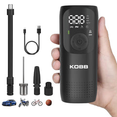 KOBB KB411 Şarjlı Li - ion 150 PSI Taşınabilir Dijital Basınç Göstergeli Led Aydınlatmalı Akıllı Lastik Şişirme Pompası - Onivias