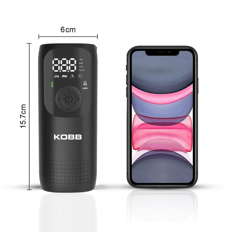 KOBB KB411 Təkrar doldurulan Li-ion 150 PSI Portativ Ağıllı Təkər Doldurma Pompası Rəqəmsal Təzyiq Ölçer və LED İşıqlandırma ilə