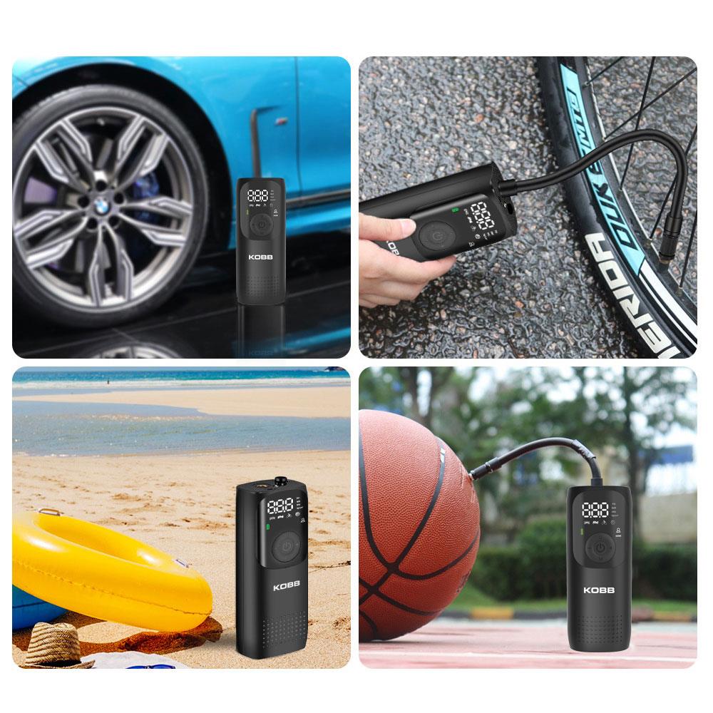 KOBB KB411 Şarjlı Li - ion 150 PSI Taşınabilir Dijital Basınç Göstergeli Led Aydınlatmalı Akıllı Lastik Şişirme Pompası - Onivias