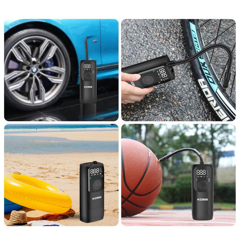 KOBB KB411 Təkrar doldurulan Li-ion 150 PSI Portativ Ağıllı Təkər Doldurma Pompası Rəqəmsal Təzyiq Ölçer və LED İşıqlandırma ilə