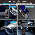 KOBB KB426 12V / Şarjlı Li - ion 150 PSI Dijital Göstergeli Akıllı Lastik Şişirme Pompası+ Powerbank + SOS + Led Lamba - Onivias