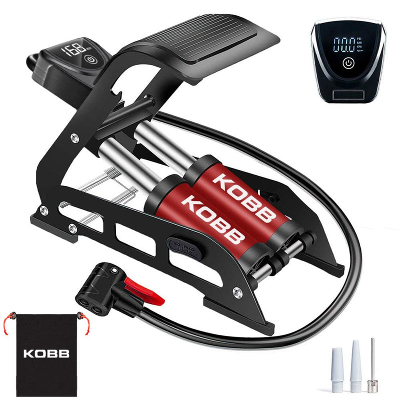 KOBB KB5402D Cüt Porşenli Sensorlu Rəqəmsal Təzyiq Ekranı Ayaq Pompası + Daşıma Çantası