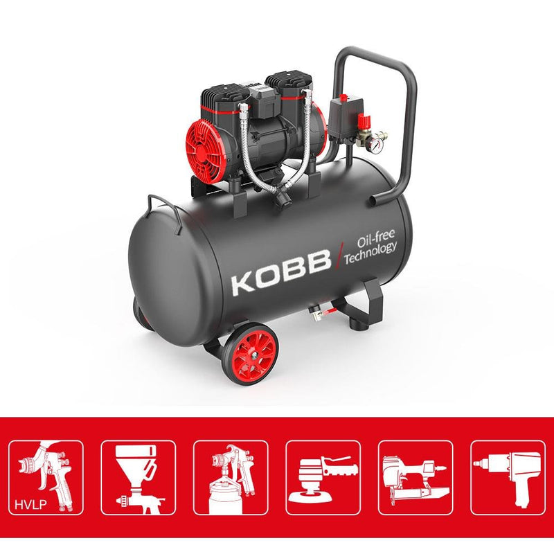 KOBB KBK50S 2.0HP 50Lt 8Bar Yağsız Səssiz Portativ Hava Kompressoru