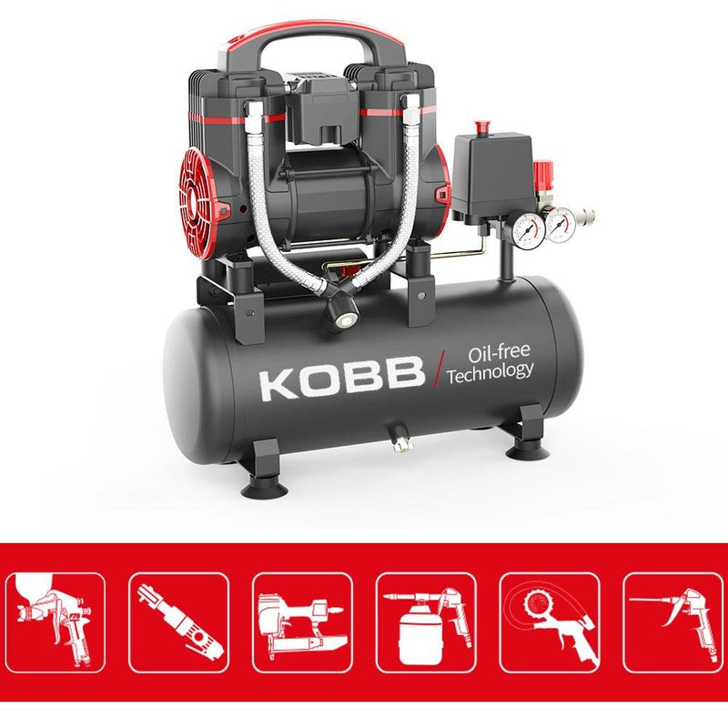 KOBB KBK8S 1.2HP 8Lt 8Bar Yağsız Səssiz Portativ Hava Kompressoru
