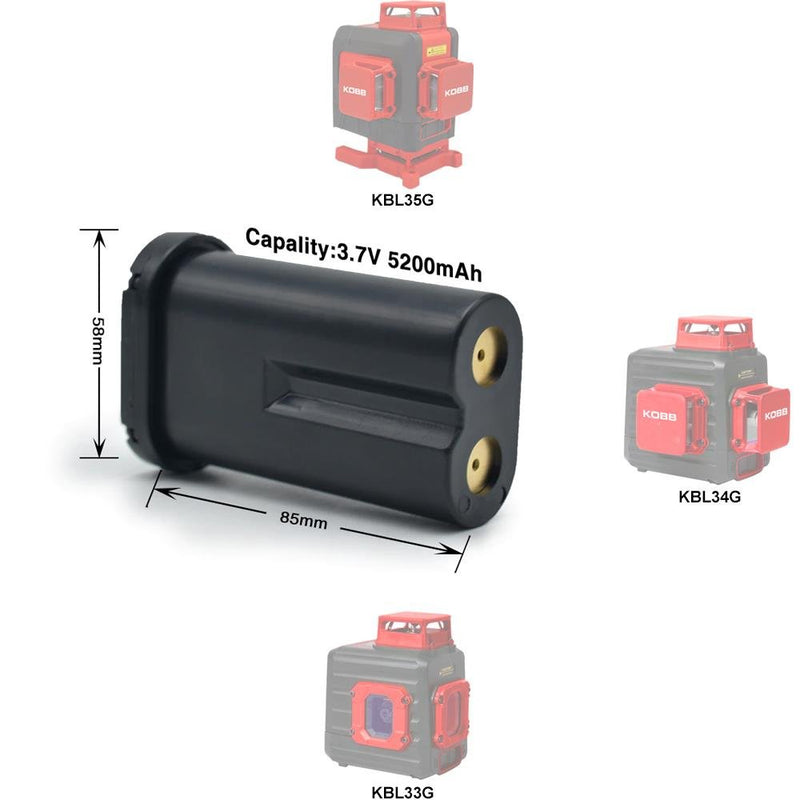 KOBB KBL01 3.7Volt/5200mAh Li-ion Lazer Hizalama Ehtiyat Batareya