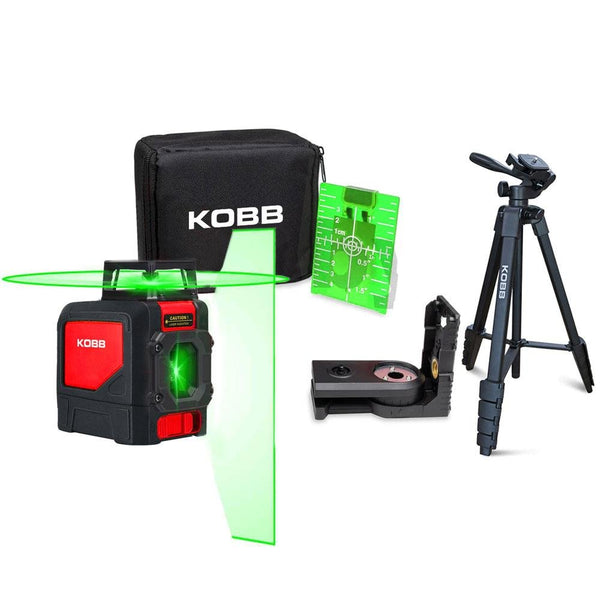 KOBB KBL30GTP 25 Metre Profesyonel Yatay 360° ve Dikey Otomatik Hizalamalı Yeşil Çapraz Çizgi Lazer Distomat + Tripod - Onivias