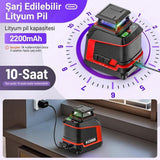 KOBB KBL30P 3.7V Li-ion Yatay 360° ve Dikey Otomatik Hizalamalı Mor Işık Profesyonel Çizgi Lazer - görsel 10