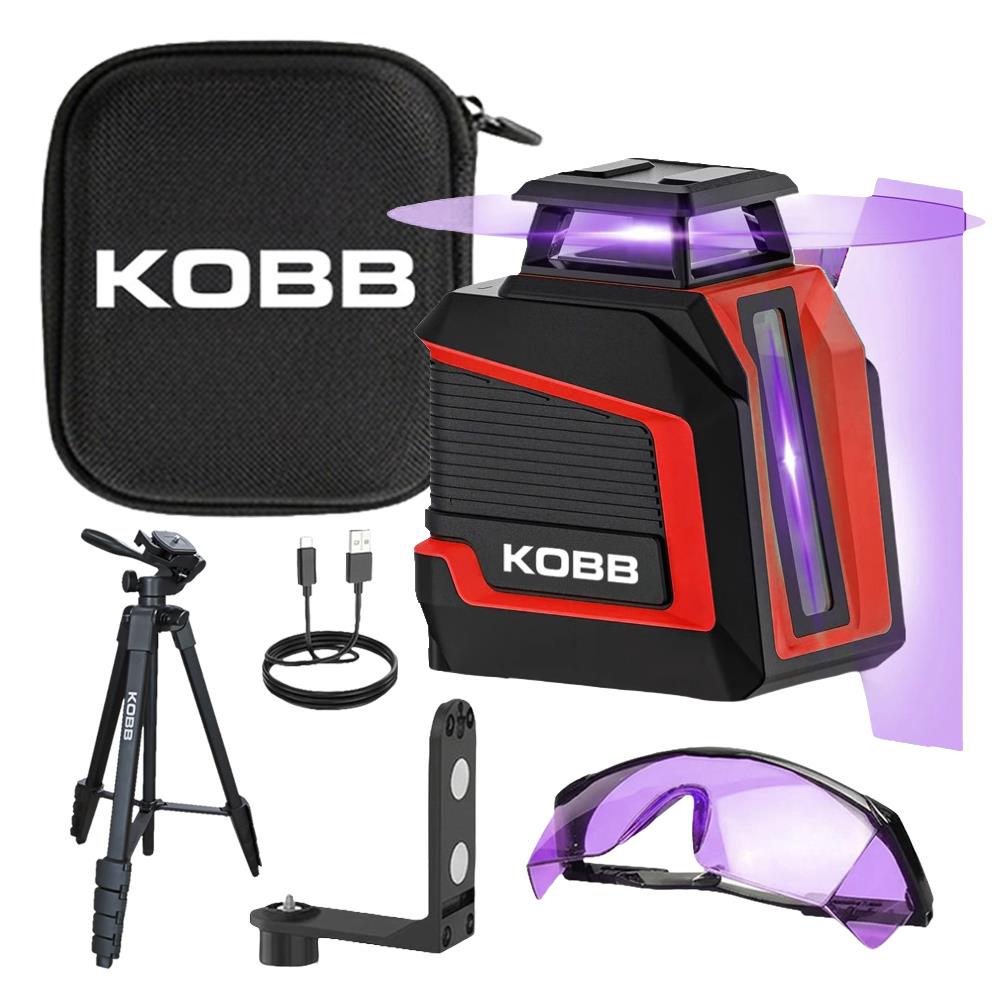 KOBB KBL30P 3.7V Li-ion Yatay 360° ve Dikey Otomatik Hizalamalı Mor Işık Profesyonel Lazer+Tripod - görsel 2