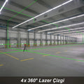 KOBB KBL35GTP Profesyonel Li - ion Şarjlı 4X360⁰ Otomatik Hizalamalı Yeşil Çapraz Çizgi Lazer Distomat+Tripod - Onivias