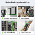 KOBB KBL36G Profesyonel Li - ion Şarjlı 4X360⁰ LCD Ekran Otomatik Hizalamalı Yeşil Çapraz Çizgi Lazer Distomat - Onivias