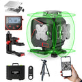 KOBB KBL36GTP Profesyonel Li - ion Şarjlı 4X360⁰ LCD Ekran Otomatik Hizalamalı Yeşil Çapraz Çizgi Lazer Distomat+Tripod - Onivias