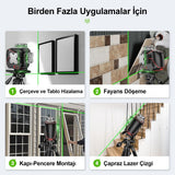 KOBB KBL36GTP Profesyonel Li - ion Şarjlı 4X360⁰ LCD Ekran Otomatik Hizalamalı Yeşil Çapraz Çizgi Lazer Distomat+Tripod - Onivias